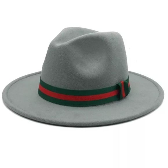 Other - Light Gray Fedora Hat with Elastic Band